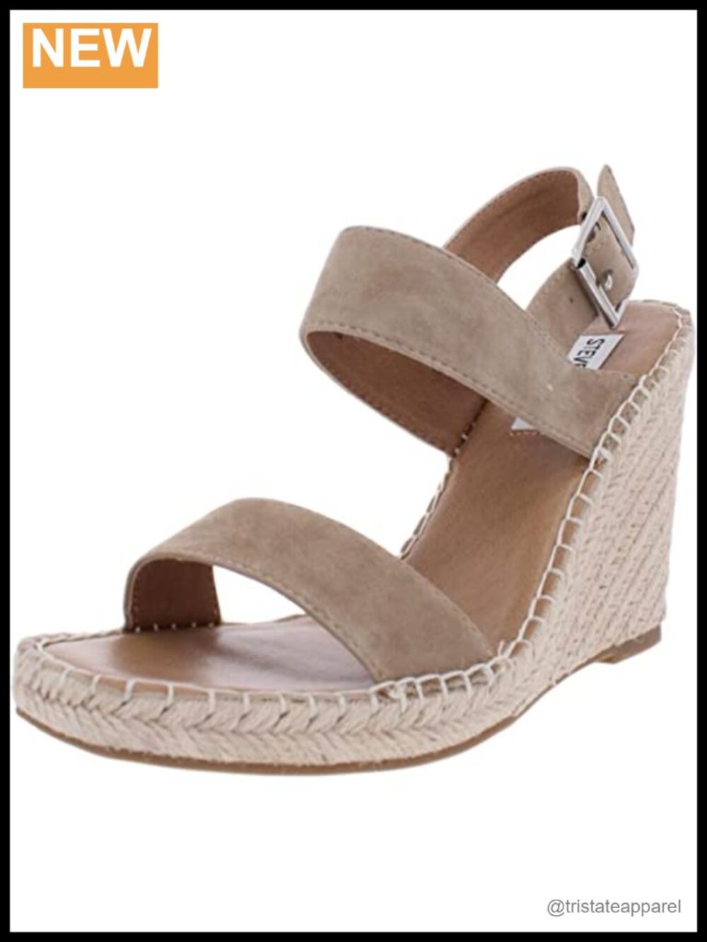 Wedge Sandal Suede Round Toe Buckle Ankle Strap Casual